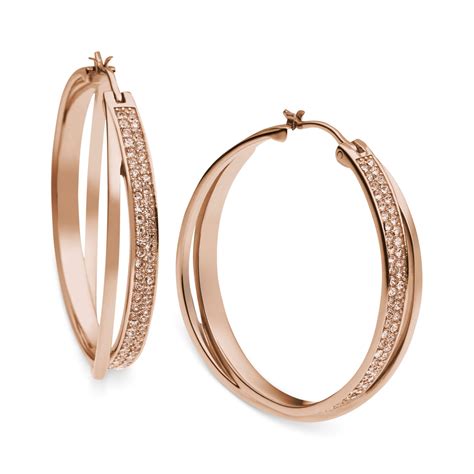 michael kors ohrstecker rose|michael kors gold hoop earrings.